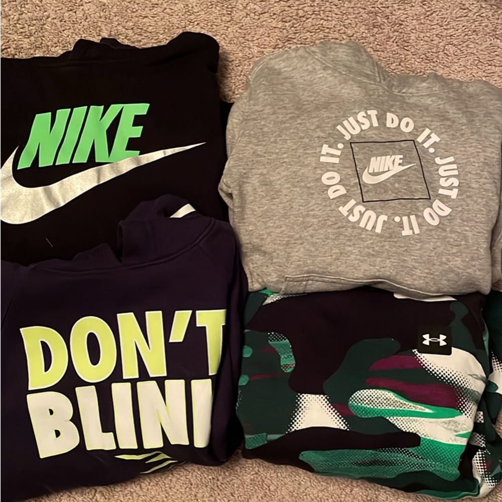 Lot of 4 Youth Small Hoodies Nike & Under Armour